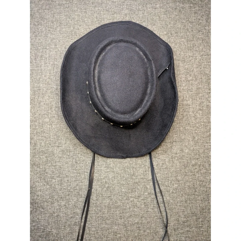 Western Express Black Wool Felt Gambler Western Cowboy Hat Size 6 3/4 Unisex